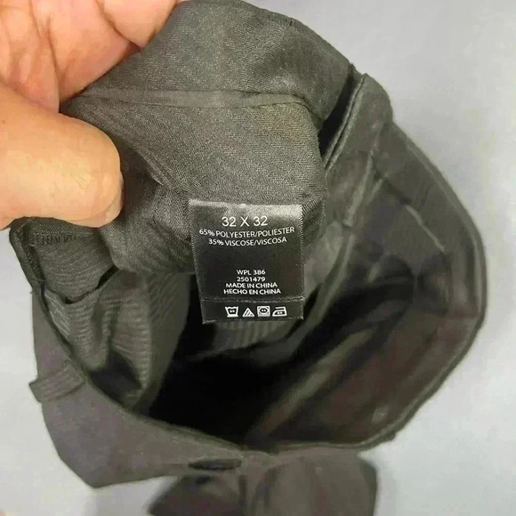 Kenneth Cole Reaction Dress Pants Men’s 32/32 Black Gray Pinstriped Stretch 0337 - Picture 4 of 9